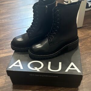 Aqua Women's Black Combat Boots